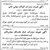 خبر روزنامه رسمی شماره 12033 چاپ شده در تاريخ 1365/65 دقت 83 درباره شرکت آلومتک