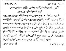 خبر روزنامه رسمی شماره 12139 چاپ شده در تاريخ 1365/65 دقت 100 درباره شرکت پخش رازی