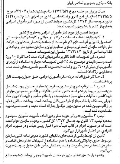 خبر روزنامه رسمی شماره 14401 چاپ شده در تاريخ 1373/05 درباره شرکت بانک مرکزی جمهوری اسلامی ایران