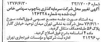 خبر روزنامه رسمی شماره 15321 چاپ شده در تاريخ 1376/07 دقت 83 درباره شرکت سرمایه گذاری نیرو