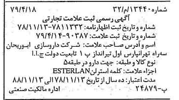 خبر روزنامه رسمی شماره 16188 چاپ شده در تاريخ 1379/06 دقت 100 درباره شرکت داروسازی ابوریحان