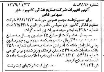 شركت كامپوره خزر