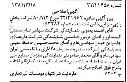 خبر روزنامه رسمی شماره 16687 چاپ شده در تاريخ 1381/03 درباره شرکت پخش رازی