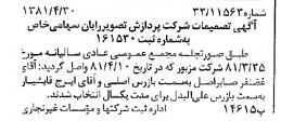 خبر روزنامه رسمی شماره 16727 چاپ شده در تاريخ 1381/05 درباره شرکت پردازش تصویر رایان
